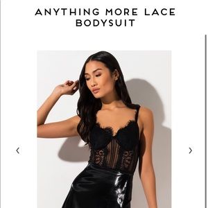 Black Shimmer Akira Lace Bodysuit
